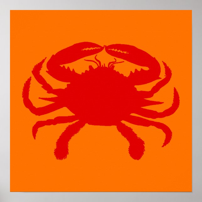 Rote Orange Krabbe Poster (Vorne)