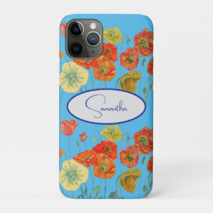 Rote Orange Mohn Mohnblumen floral Blaue Mädchen N Case-Mate iPhone Hülle