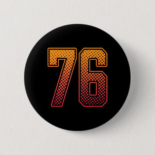 Rote Orange Sport Nummer 76 Trikot Spieler Uniform Button