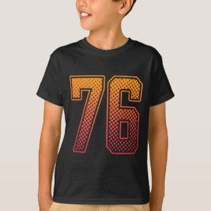 Rote Orange Sports Nummer 76 Trikot Spieler Unifor T-Shirt