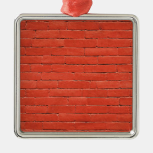 Rote Orange Wand Silbernes Ornament