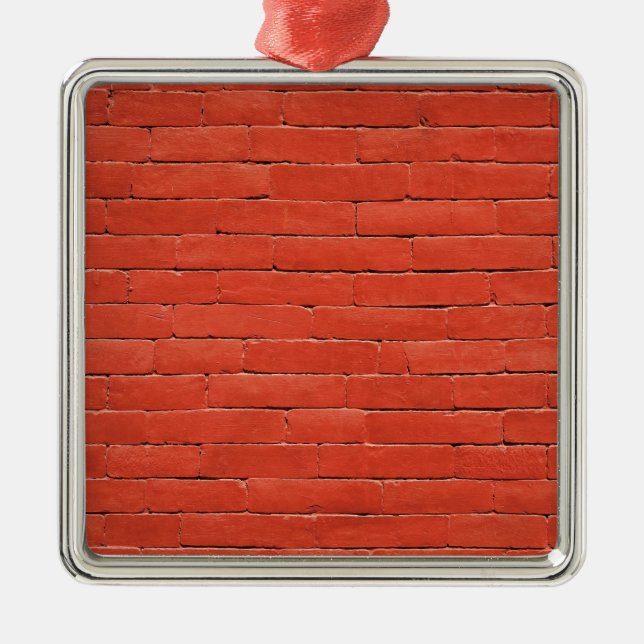 Rote Orange Wand Silbernes Ornament (Vorne)