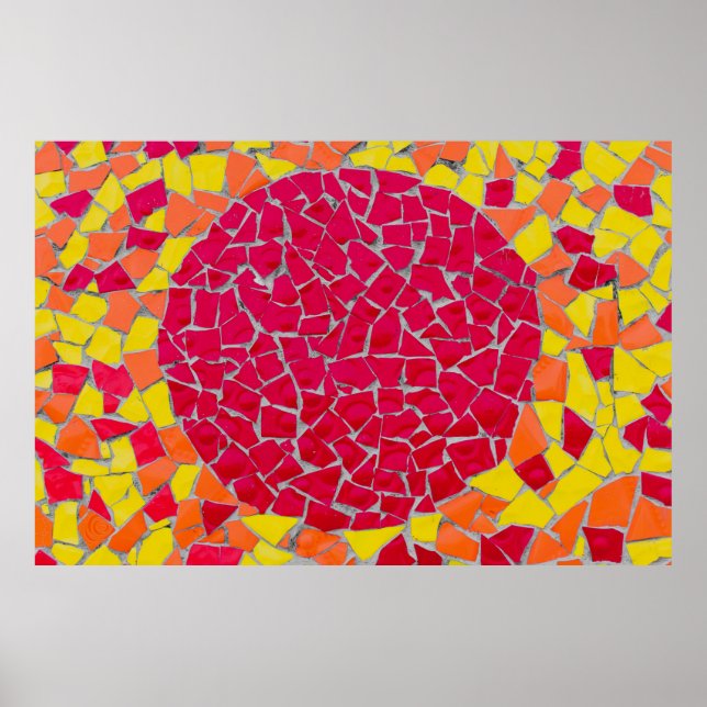 Rote, orangefarbene und gelbe Bilder Poster (Vorne)