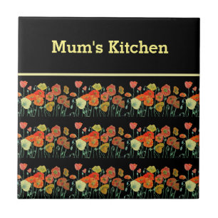 Rote Orangenmohnblume Blume Poppies Blumengestein Fliese