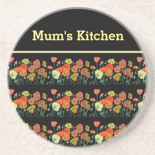 Rote Orangenmohnblume Blume Poppies Blumengestein Getränkeuntersetzer