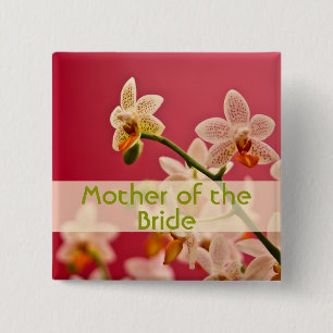 Rote Orchidee • Hochzeits-Knopf Button