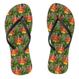 Rote Orchideen Flip Flops