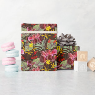 Rote Orchideen. Geschenkpapier
