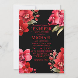 Rote Orchideen Winter Sommerhochzeit Einladungen