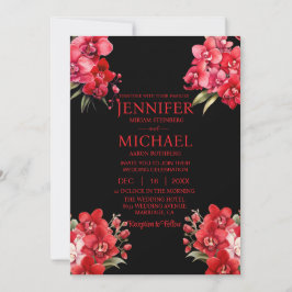 Rote Orchideen Winter Sommerhochzeit Einladungen