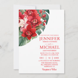 Rote Orchideen Winter Sommerhochzeit Einladungen