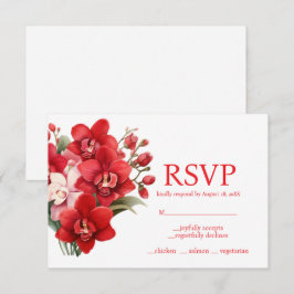 Rote Orchids Menü Auswahl UAWG Response Card RSVP Karte