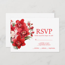 Rote Orchids Menü Auswahl UAWG Response Card RSVP Karte
