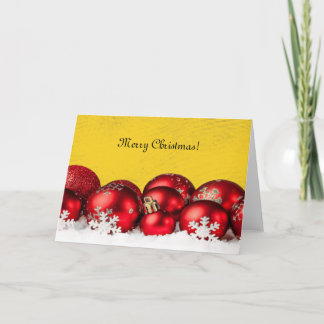 Rote Ornamente Feiertagskarte