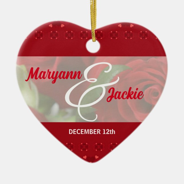 Rote Ornamente ihres ersten Jahrestags (Vorne)