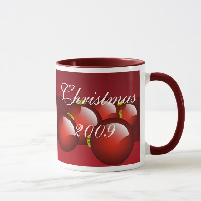 Rote Ornamente Kaffee-Cup Tasse (Rechts)