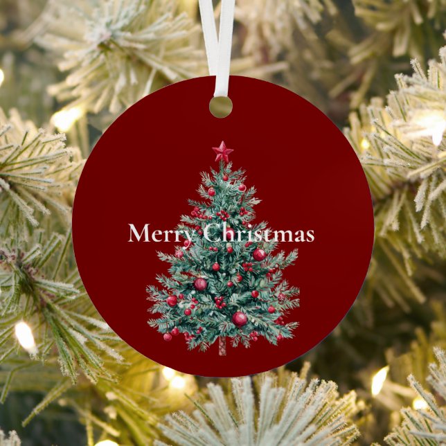 Rote Ornamente und Star Weihnachtsbaum (InSitu)