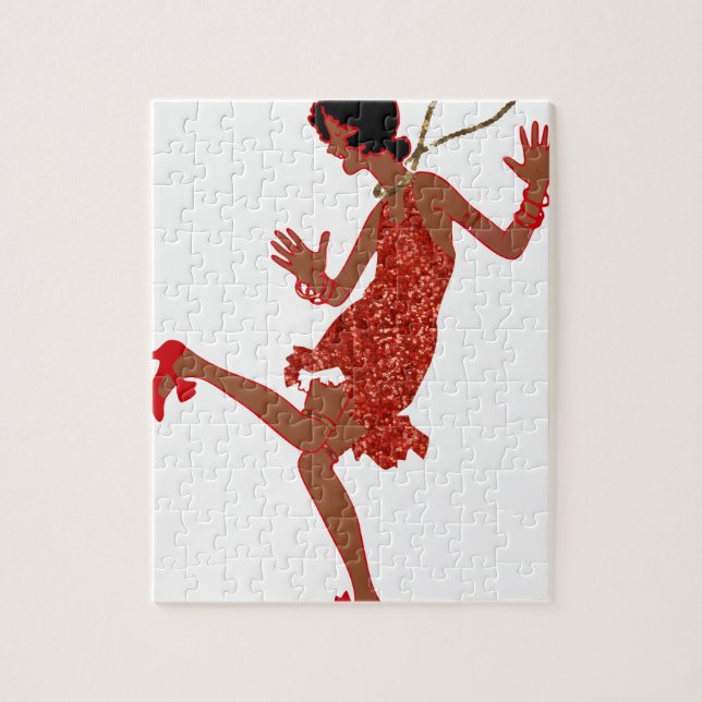 rote Pailletten schwarze Flapper Puzzle (Vertikal)