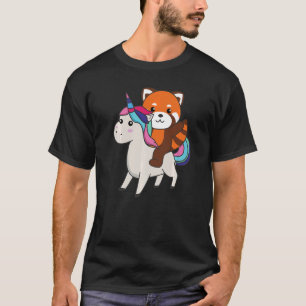 Rote Panda auf einhornigen Regenbogentieren Niedli T-Shirt
