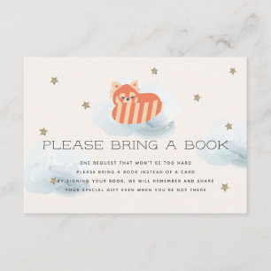 Rote Panda mit Sternen und Wolken Bitte eine Reser Begleitkarte