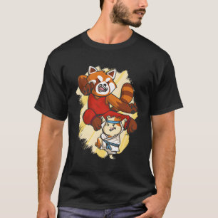 Rote Panda und Hamster Kämpfer Karate T-Shirt
