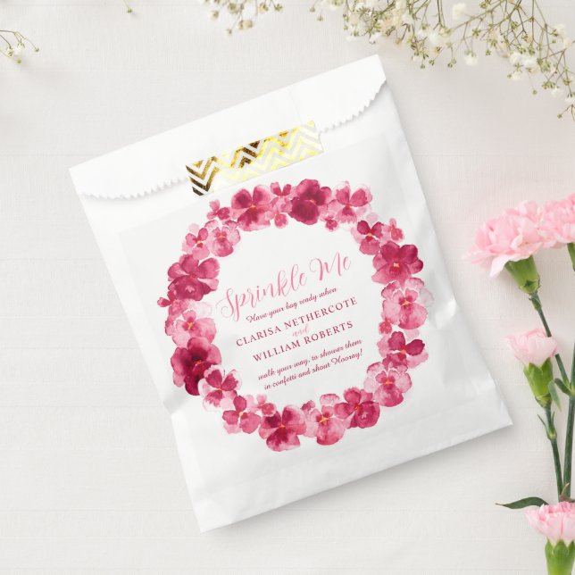 Rote Pansy Aquarell Hochzeitsbrille mich Konfetti Geschenktütchen (Versiegelt)
