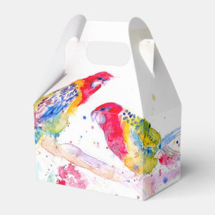 Rote Papageien-Hochzeitstorte Favor Box Rosella Vo Geschenkschachtel
