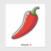 Rote Paprika-Aufkleber