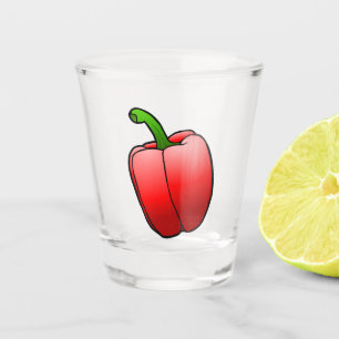 Rote Paprika Schnapsglas