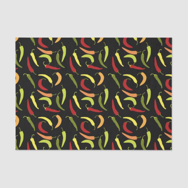 Rote Paprikaschoten Cinco de Mayo Mexiko Warme Küc Seidenpapier (Vorderseite)