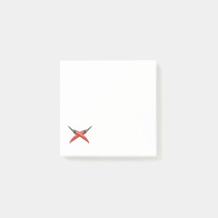 Rote Paprikaschoten Post-it Klebezettel