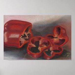 Rote Paprikaschoten Poster