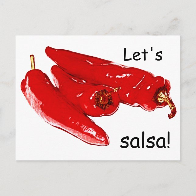 Rote Paprikaschoten salsa Postkarte (Vorderseite)