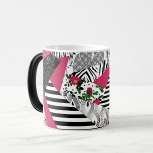 rote Patchworkarbeit, beliebt, Patchwork-Wurfkisse Verwandlungstasse