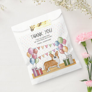 Rote Pembroke Welsh Corgi Pastell-Geburtstags-Dank Geschenktütchen