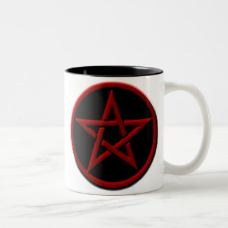 Rote Pentagram-Tasse Zweifarbige Tasse