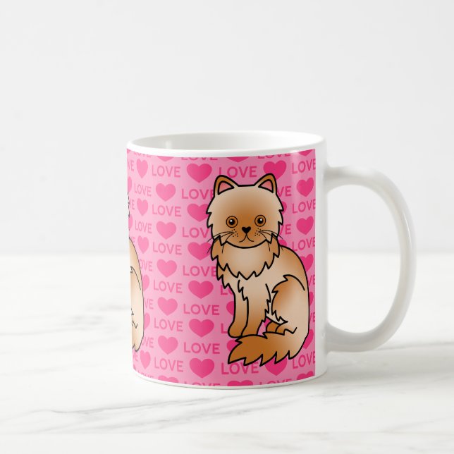Rote Perserkatze Liebe Kaffeetasse (Rechts)