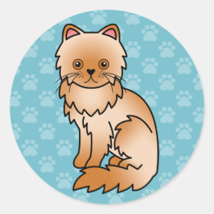 Rote Perserkatze Runder Aufkleber
