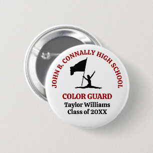 Rote personalisierte Farbgarde der High School Button