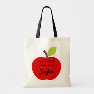 Rote personalisierte Homeschool Buch-Tasche Apples Tragetasche