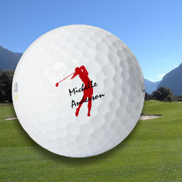 Rote Personalisierte Weibliche Golfer Golfball