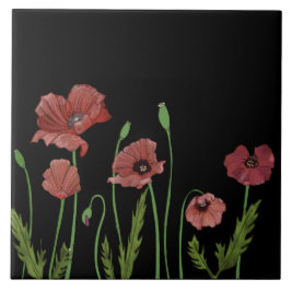 Rote Pfeffer auf schwarzer Küchenkachel Fliese