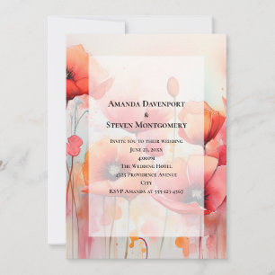 Rote Pfeffer bei einer Hochzeit im Wasserfeld Einladung