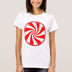 Rote Pfefferminz-Süßigkeit T-Shirt