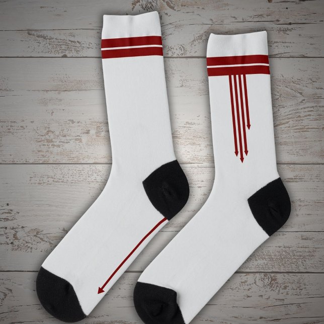 Rote Pfeile auf Weiß Socken (Von Creator hochgeladen)