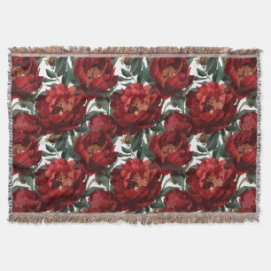 Rote Pfingstrose Malerische Blumen Decke