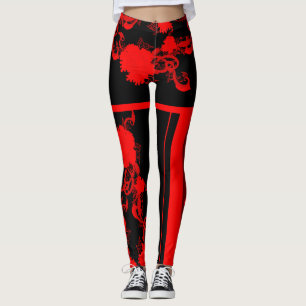 rote Pfingstroße Leggings