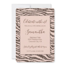 Röte Pfirsich Schokoladenbraun Zebradruck Glitter