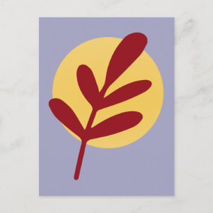 Rote Pflanze Gelbe Sonne Feiertagspostkarte