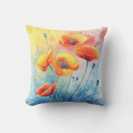 Rote Pflaumen - Aquarellblütenakzent Pillow Kissen